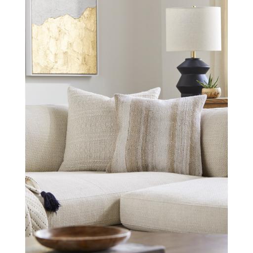 Surya Terrain TIN-002 Cream Tan 22"H x 22"W Pillow Cover