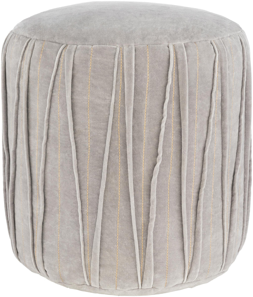 Surya Vela VLPF-003 Gray 16"H x 16"W x 16"D Pouf