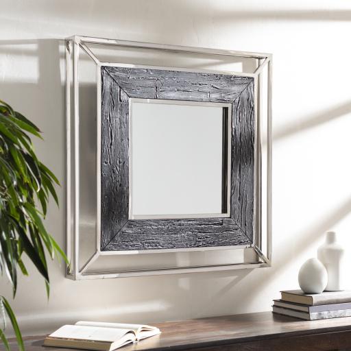 Surya Allure LLU-002 Metallic - Silver 32"H x 32"W x 3.3"D Mirror