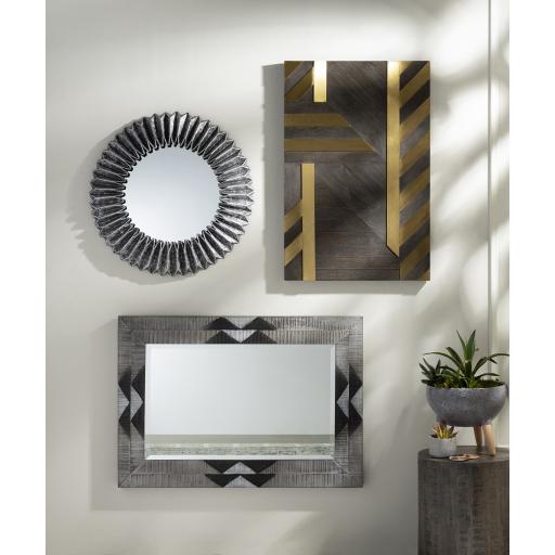 Surya Amrapali ARP-001 Charcoal White 40"H x 28"W x 2.8"D Mirror