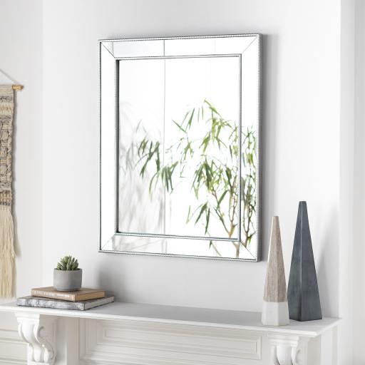 Surya Arian NIR-001 Metallic - Silver 32"H x 26"W x 1.4"D Mirror