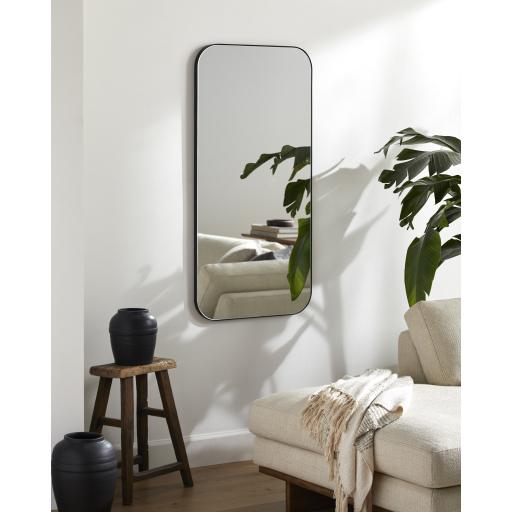 Surya Auburn RUB-003 Black 47"H x 24"W x 1"D Mirror