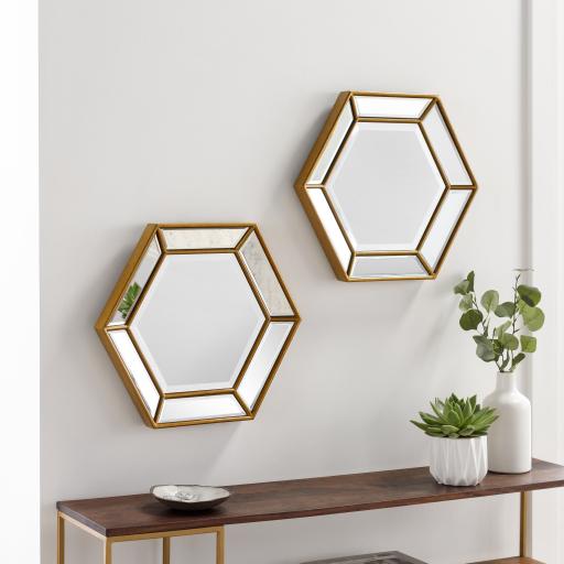 Surya Beehive BEV-001 Gold 20"H x 20"W, x 0.8"D ,20"H x 20"W, x 0.8"D Mirror