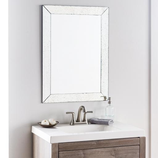 Surya Crystalline CYA-105 Metallic - Silver 32"H x 24"W x 0.2"D Mirror