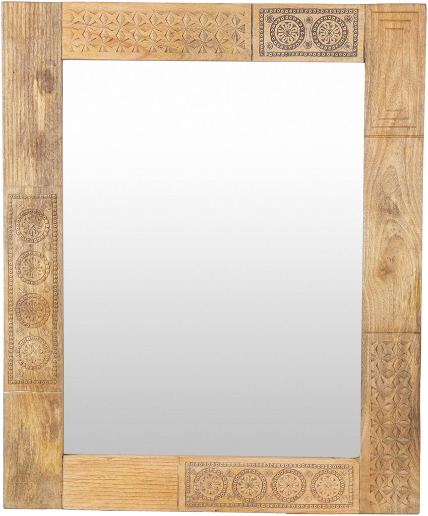 Surya Dilwara DLW-001 Wood 39"H x 32"W x 1"D Mirror