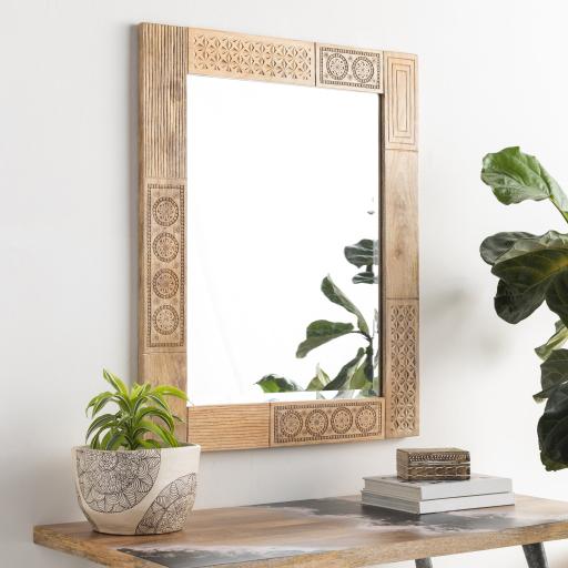 Surya Dilwara DLW-001 Wood 39"H x 32"W x 1"D Mirror