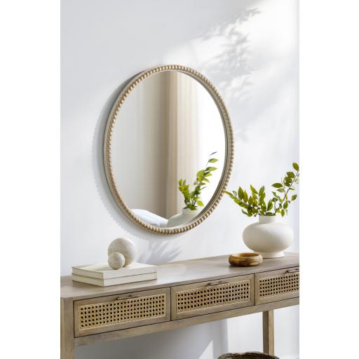 Surya Dwarka DKA-001 Wood 33"H x 33"W x 2"D Mirror