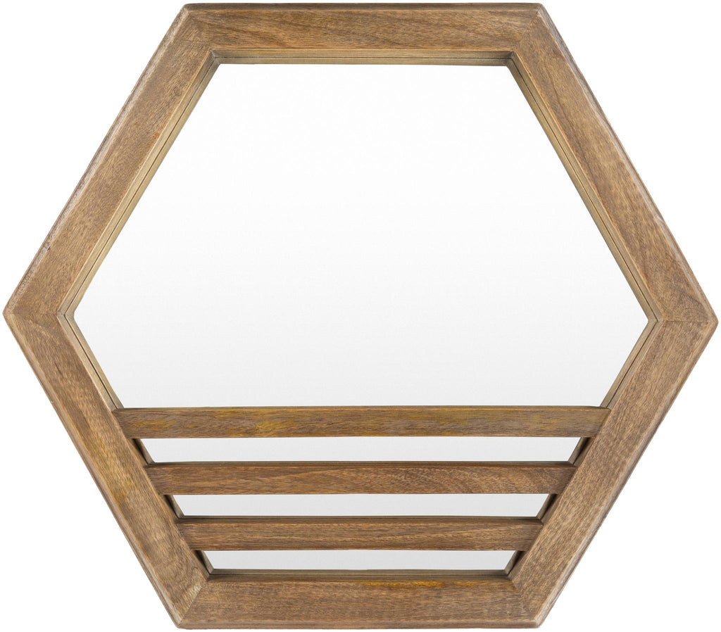 Surya Jorah JOH-001 Brown 16"H x 16"W x 1.3"D Mirror