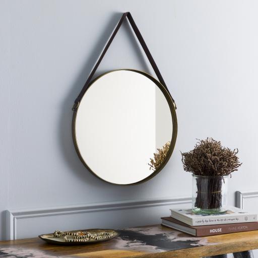 Surya Lathan LHA-003 Gold 28"H x 18"W x 1.3"D Mirror