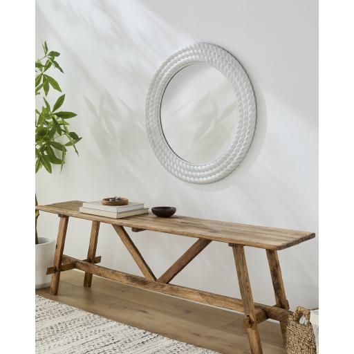 Surya Miroslava VOS-001 White 20"H x 20"W x 1"D Mirror