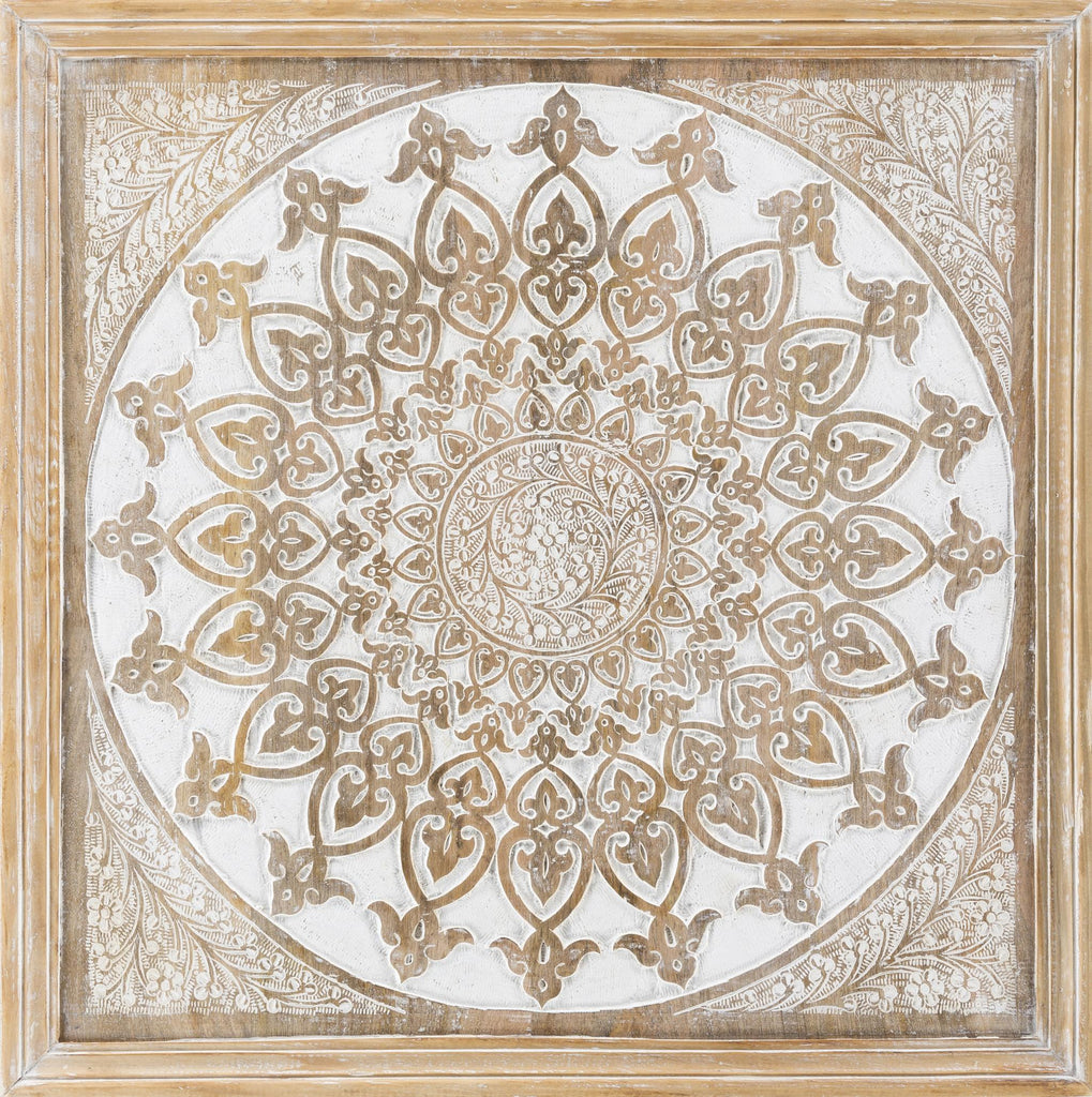 Surya Nadia NDI-001 White Wood 24"H x 24"W x 1.5"D Wall Art