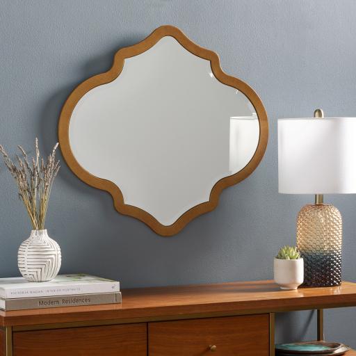 Surya Quatrefoil QFL-001 Gold 26"H x 28"W x 0.4"D Mirror