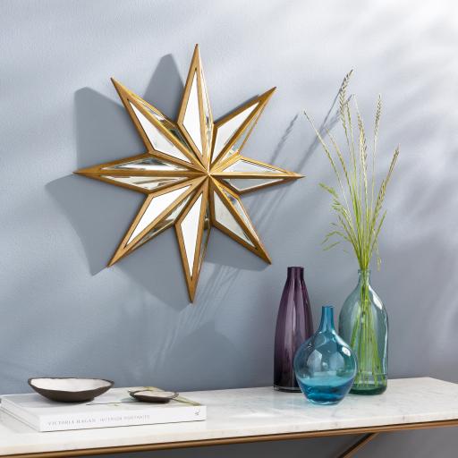 Surya Starfish SFS-001 Gold 22"H x 22"W x 3.1"D Mirror