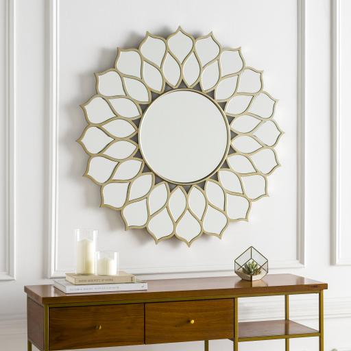 Surya Wildflower WFR-001 Champagne 39"H x 39"W x 0.8"D Mirror