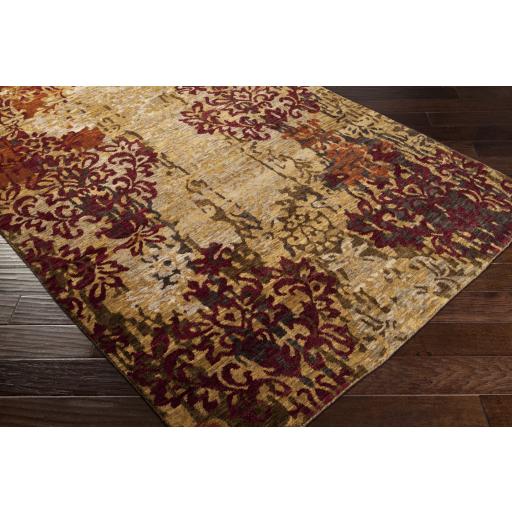 Surya Brocade BRC-1002 Black Brick Red 5' x 8' Rug