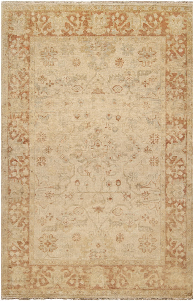 Surya Hillcrest HIL-9007 Beige Brick Red 2' x 3' Rug