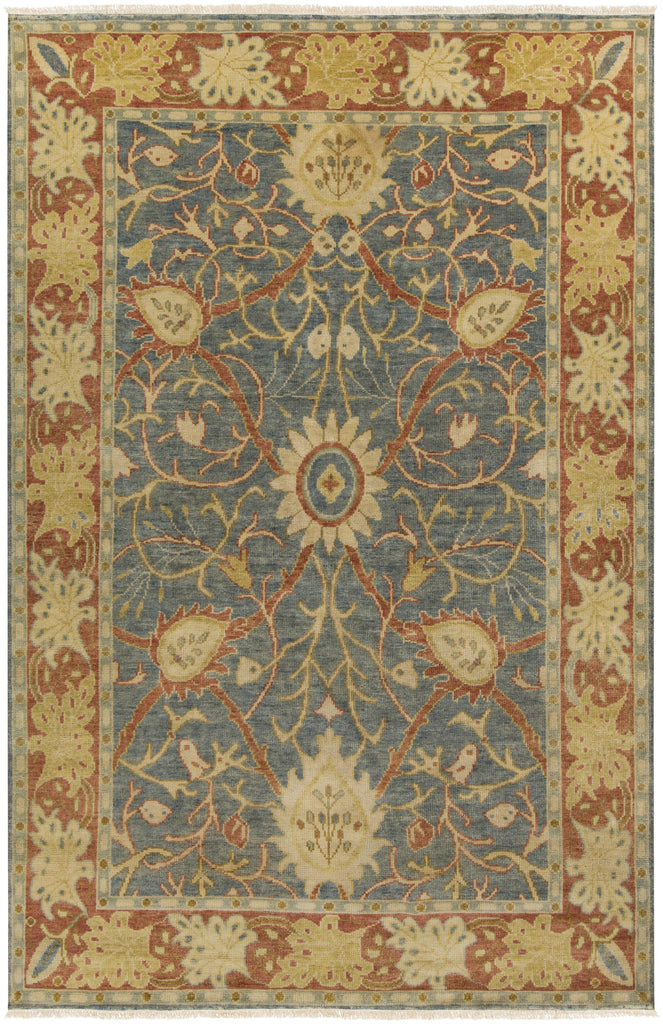 Surya Hillcrest HIL-9016 Brick Red Dusty Sage 3'6" x 5'6" Rug