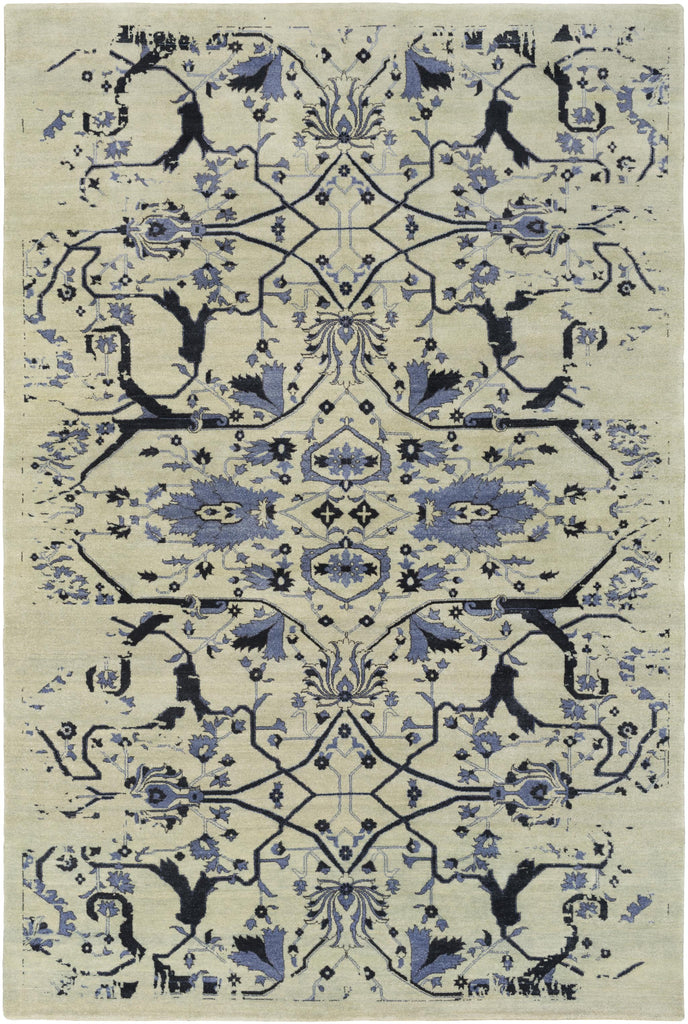 Surya Opulent OPE-6008 Black Blue 6' x 9' Rug