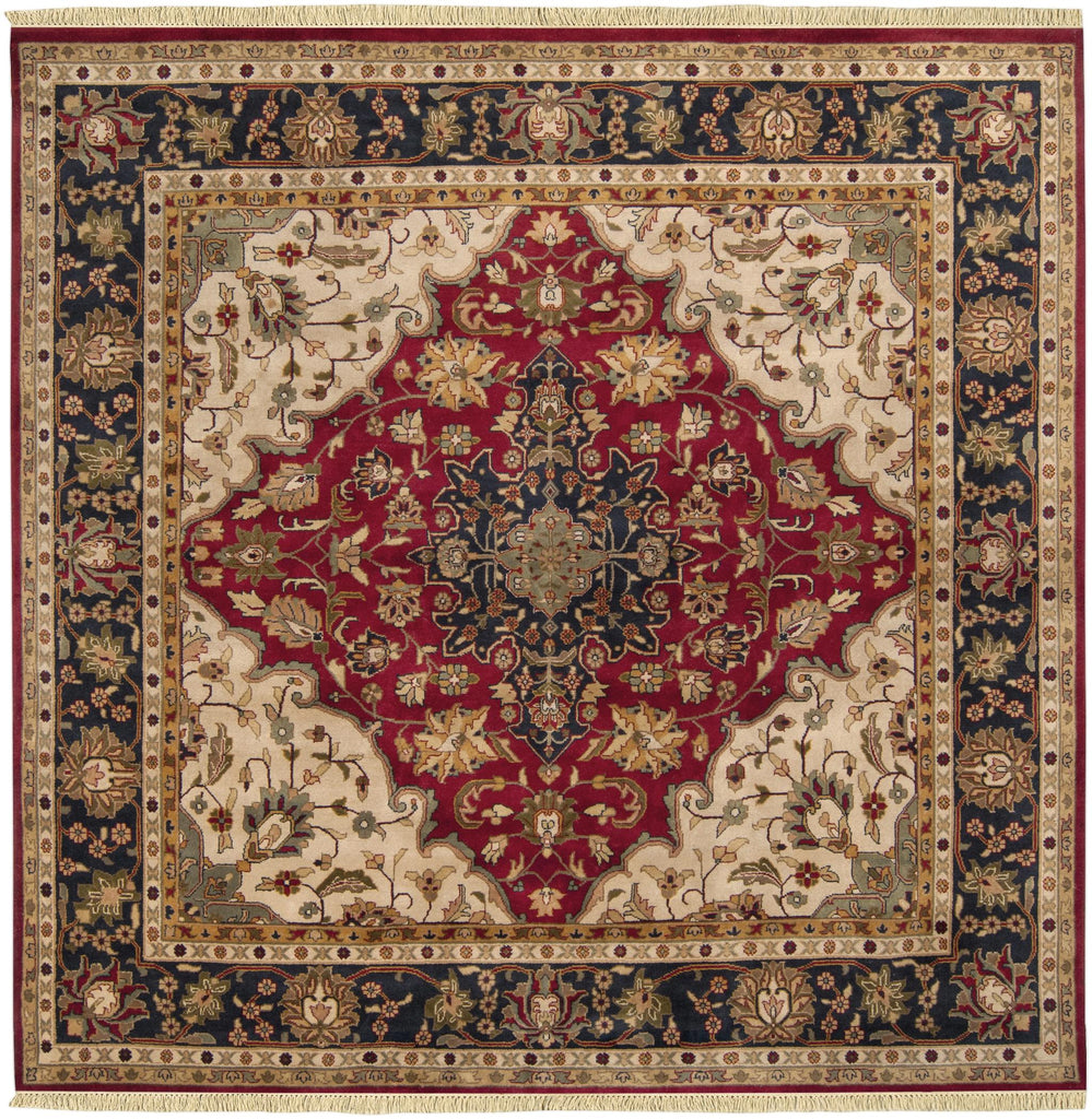 Surya Taj Mahal TJ-2000 Black Brick Red 8' Round Rug