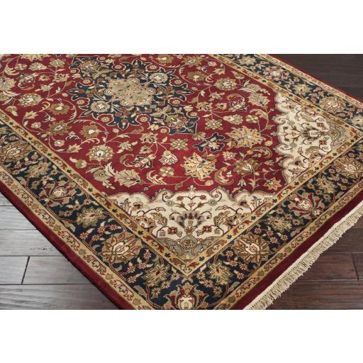 Surya Taj Mahal TJ-2000 Black Brick Red 8' Round Rug