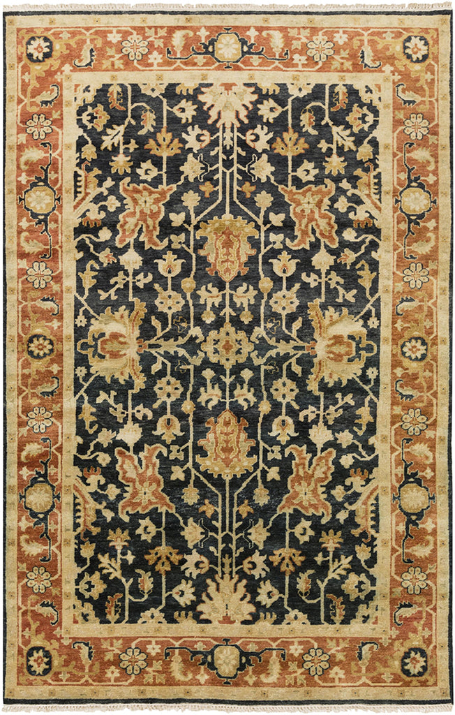 Surya Taj Mahal TJ-6599 Black Brown 5'6" x 8'6" Rug