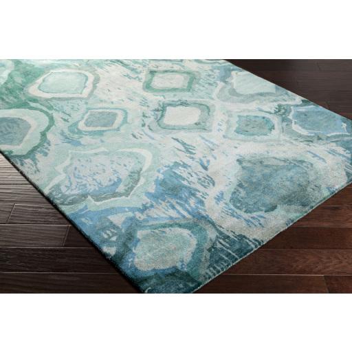 Surya Watercolor WAT-5012 Aqua Deep Teal 2' x 3' Rug