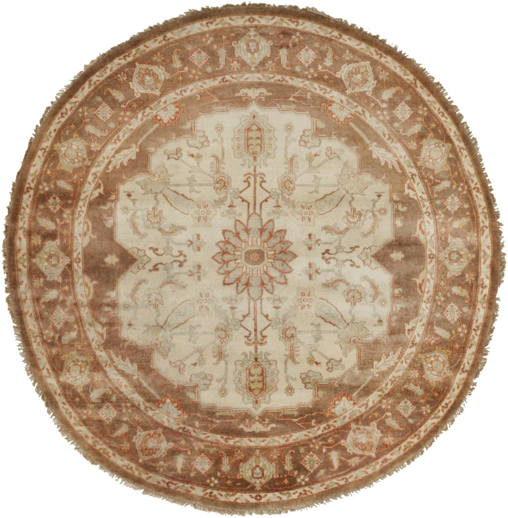 Surya Zeus ZEU-7810 Brick Red Dark Brown 8' Round Rug