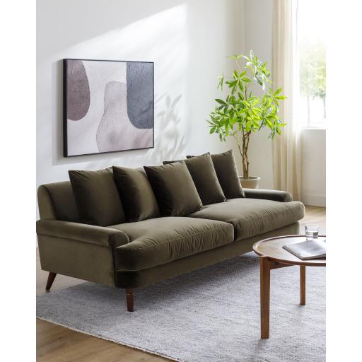 Surya Cila CILA-001 Olive Wood 29"H x 87"W x 40"D Sofa