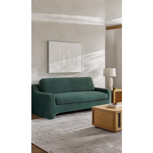 Surya Purcel PCL-001 Teal Wood 35"H x 86"W x 38"D Sofa