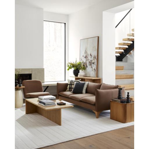 Surya Simone ONE-001 Brown Wood 32"H x 86"W x 34"D Sofa