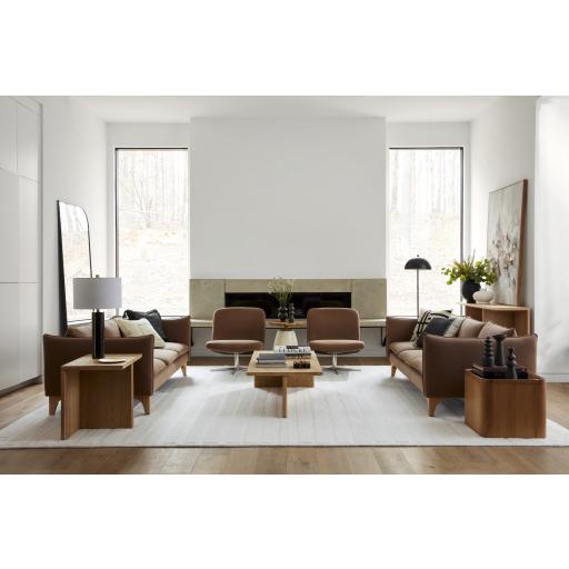 Surya Simone ONE-001 Brown Wood 32"H x 86"W x 34"D Sofa