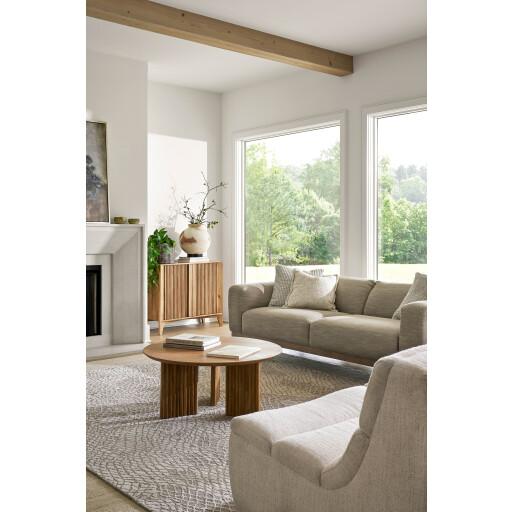 Surya Strattan STAN-001 Gray Light Brown 38"H x 89"W x 40"D Sofa