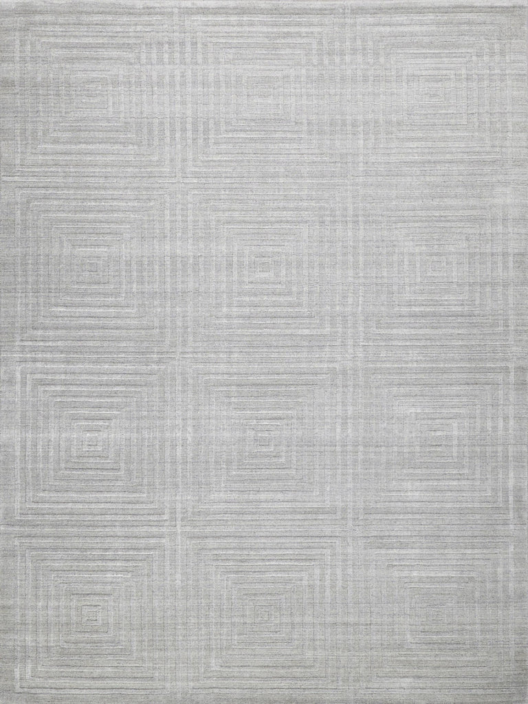 Exquisite Rugs Castelli Handloomed Bamboo Silk and New Zealand Wool 5626 Light Silver 10' x 14' Area Rug