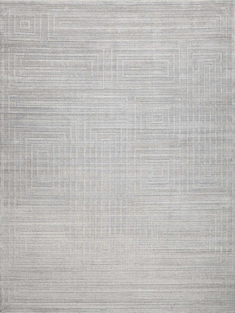 Exquisite Castelli Handloomed Bamboo Silk and New Zealand Wool Light Gray Area Rug 10.0'X14.0' Rug