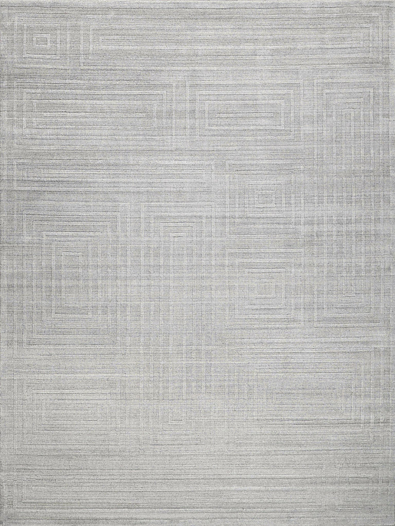 Exquisite Rugs Castelli Handloomed Bamboo Silk and New Zealand Wool 5627 Light Gray 6' x 9' Area Rug