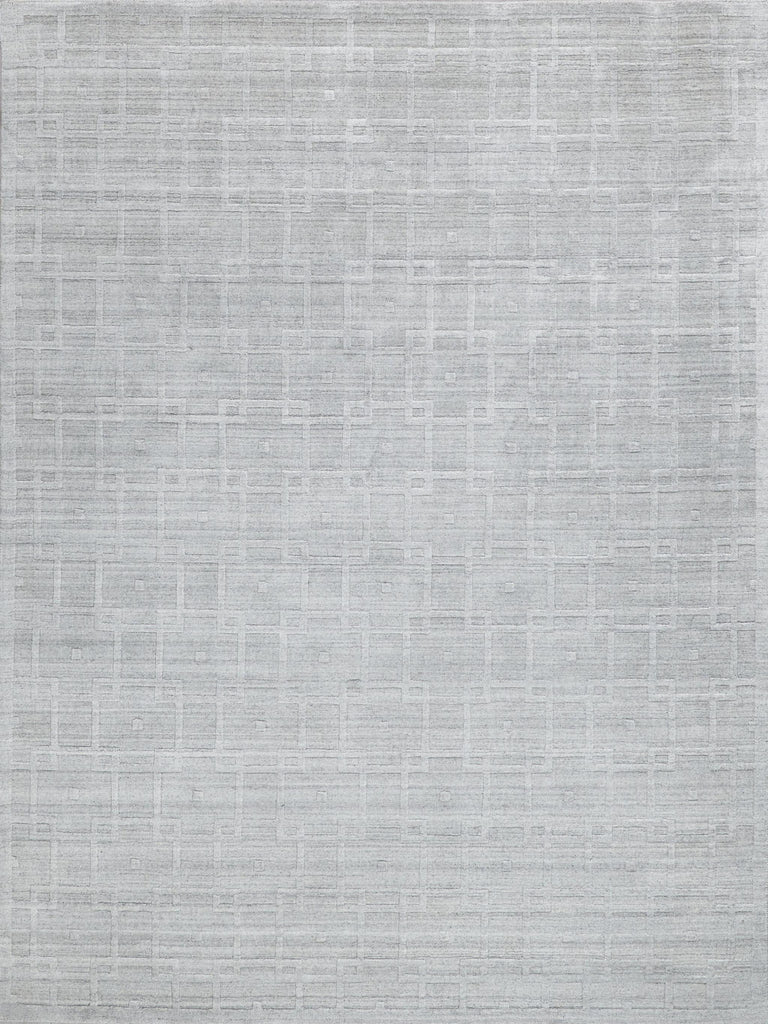 Exquisite Rugs Castelli Handloomed Bamboo Silk and New Zealand Wool 5628 Light Silver 14' x 18' Area Rug