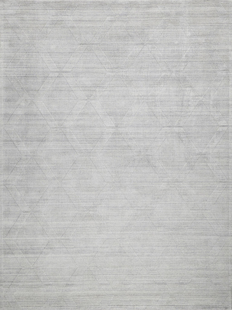 Exquisite Rugs Castelli Handloomed Bamboo Silk and New Zealand Wool 5630 Light Silver 12' x 15' Area Rug