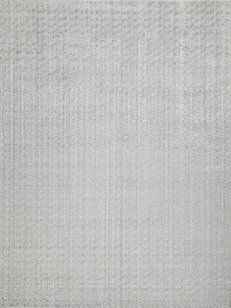 Exquisite Monroe Silk Handloomed Bamboo Silk and New Zealand Wool Light Silver Area Rug 8.0'X10.0' Rug
