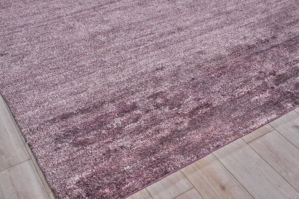 Exquisite Plush Hand-Knotted Bamboo Silk and Wool Deep Mauve Area Rug 10.0'X14.0' Rug