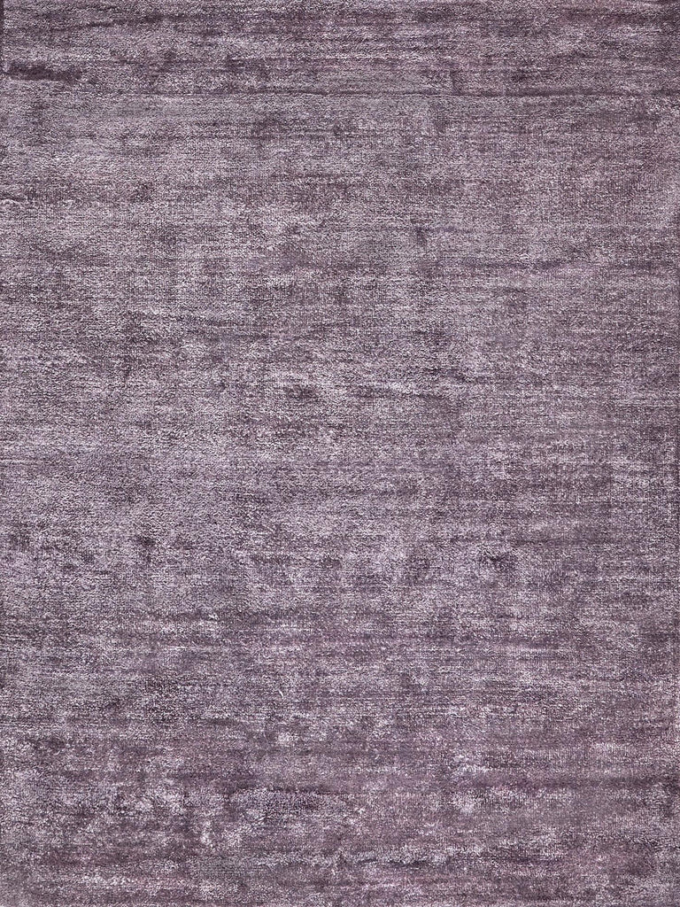 Exquisite Plush Hand-Knotted Bamboo Silk and Wool Deep Mauve Area Rug 8.0'X10.0' Rug