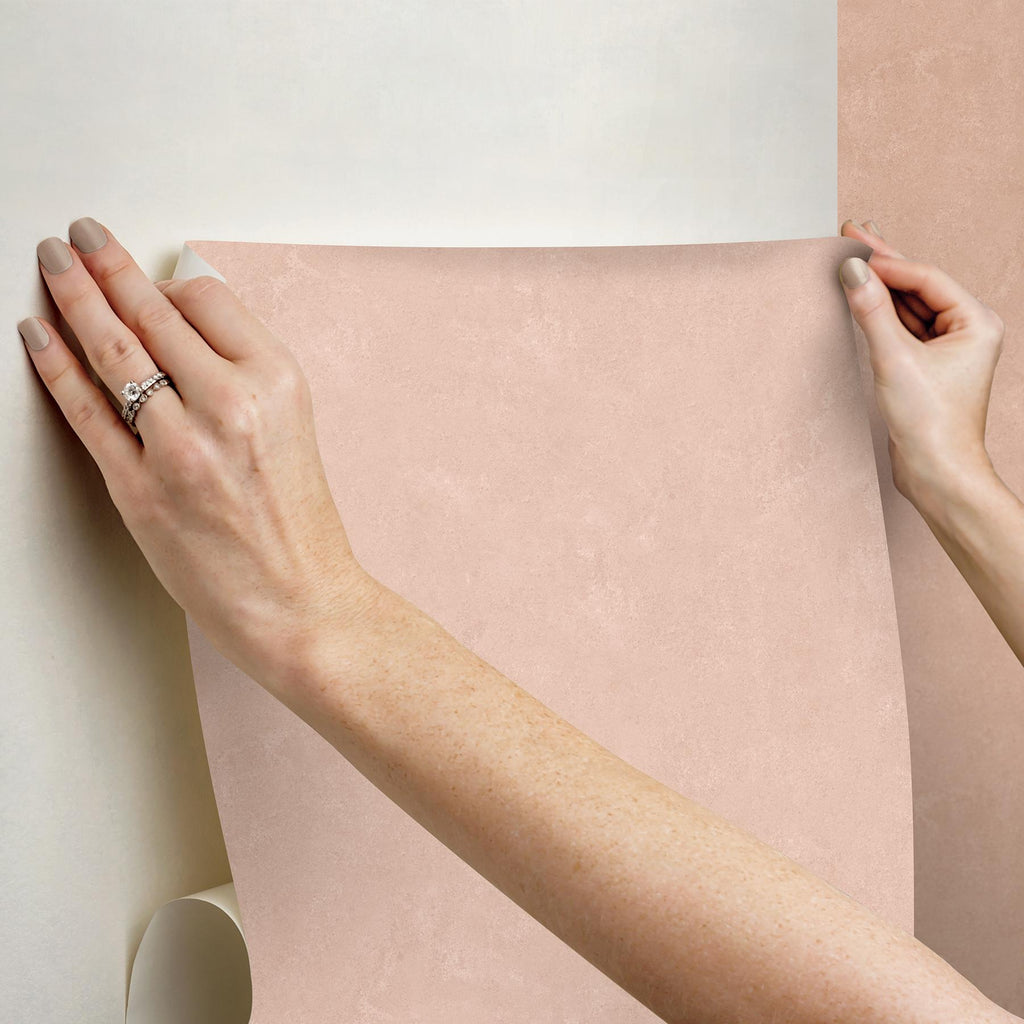 RoomMates Daphne Potter'S Clay Peach Limewash Peel And Stick Pink Wallpaper