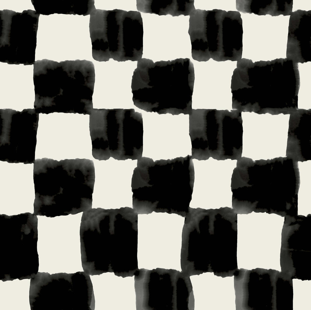 RoomMates Tess Watercolor Soft Black Checker Peel And Stick Black Wallpaper