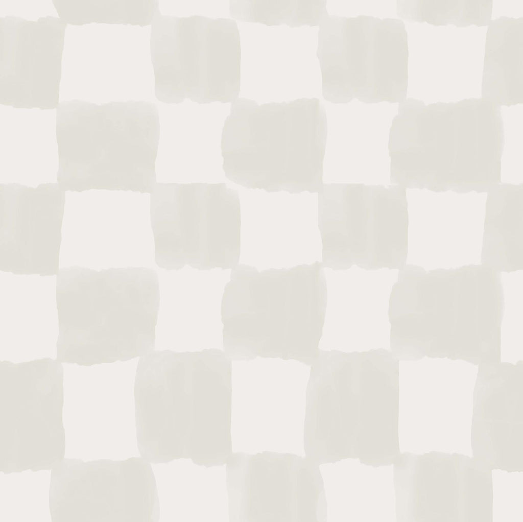 RoomMates Tess Watercolor Cream Checker Peel And Stick Cream Wallpaper