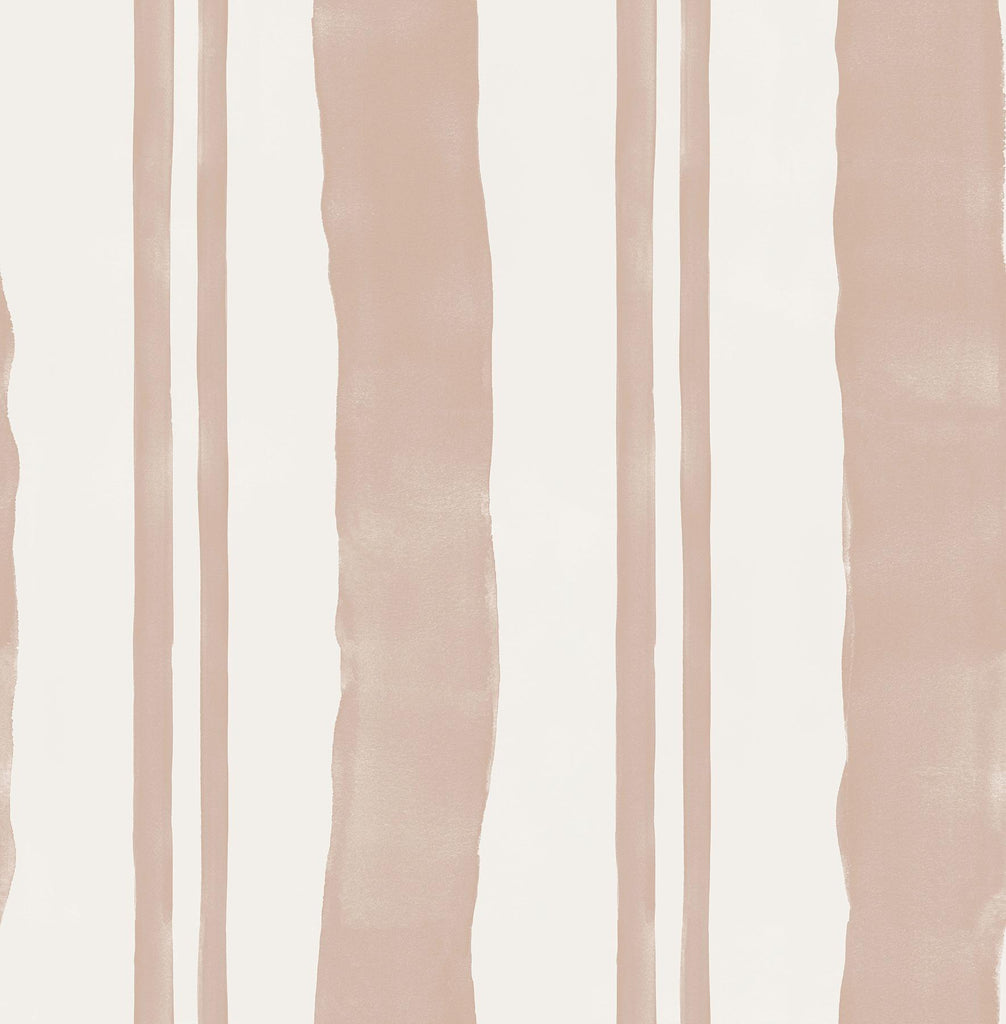 RoomMates Winston Watercolor Potter's Clay Peach Stripe Peel and Stick Pink Wallpaper