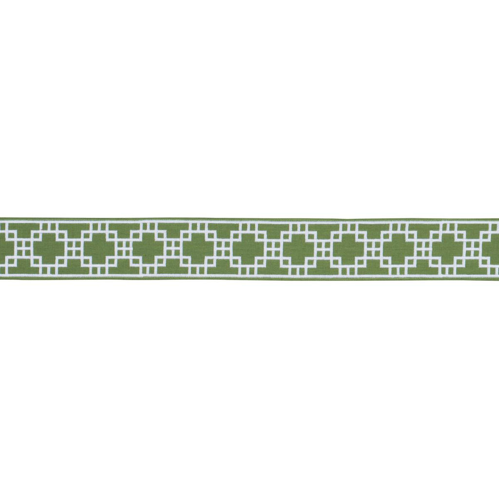 Schumacher Squared Away Trellis Tape Green Trim