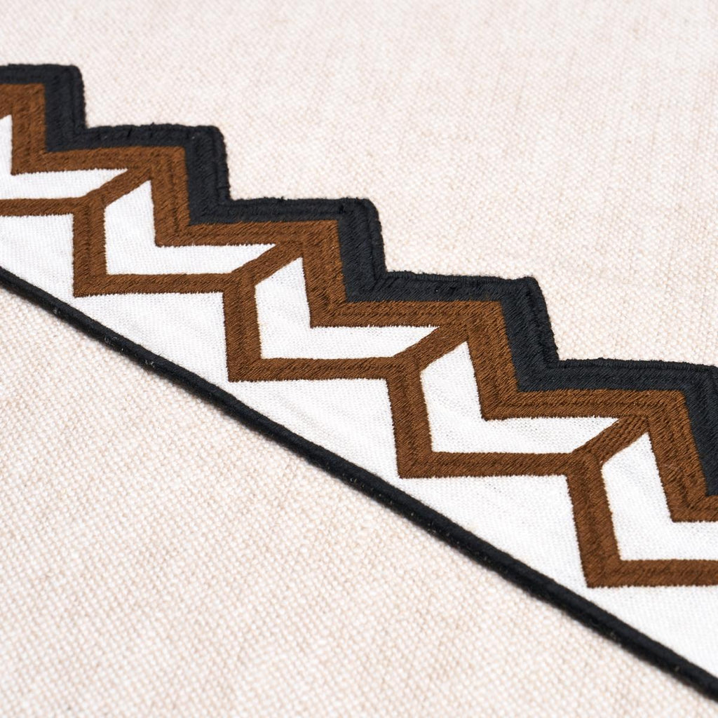 Schumacher Sparren Embroidered Tape Brown Trim