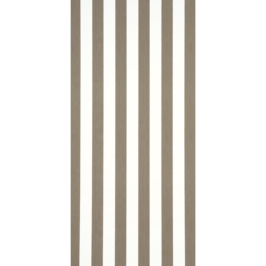 Schumacher Edwin Stripe Wide Mocha Wallpaper