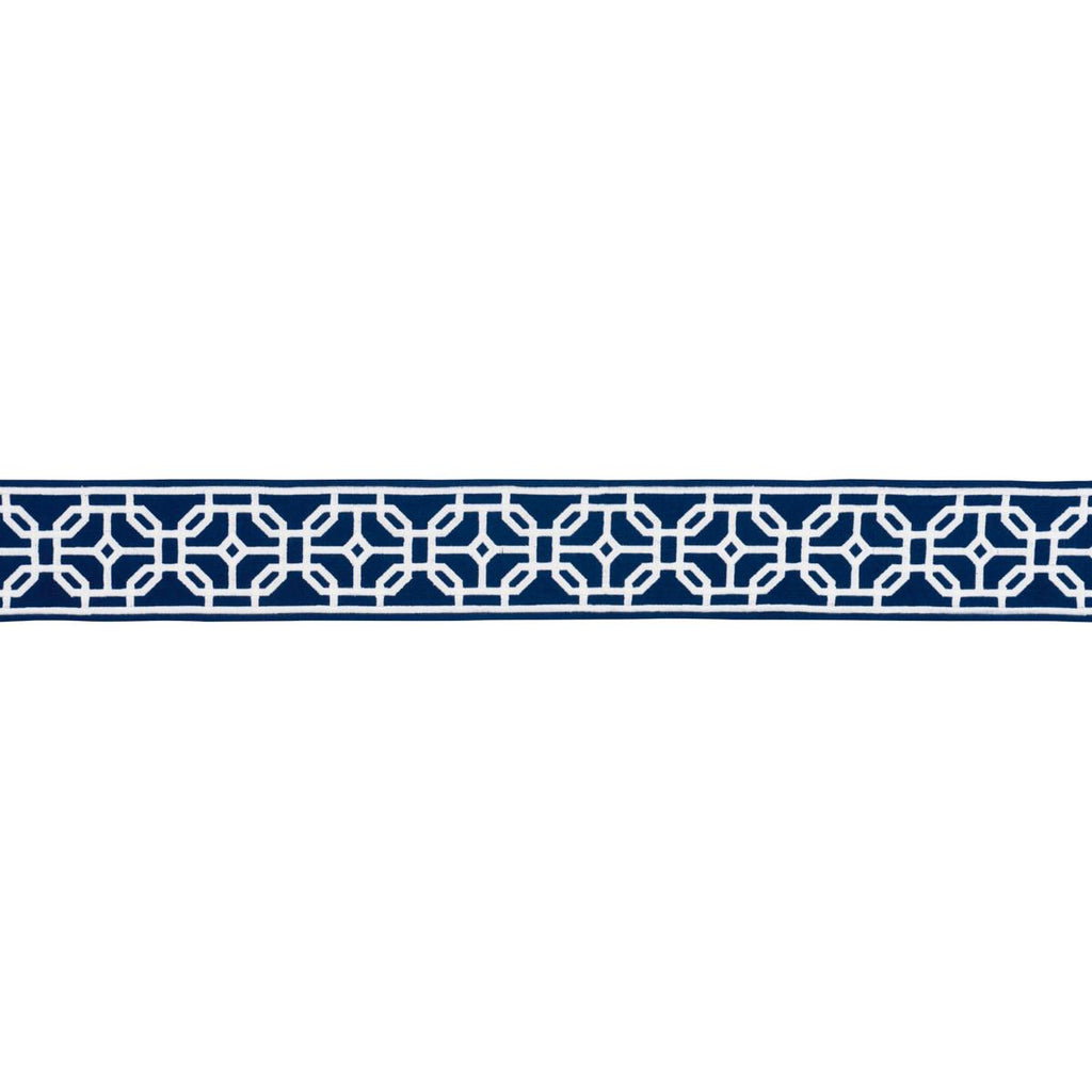 Schumacher Gazebo Trellis Tape Navy Trim