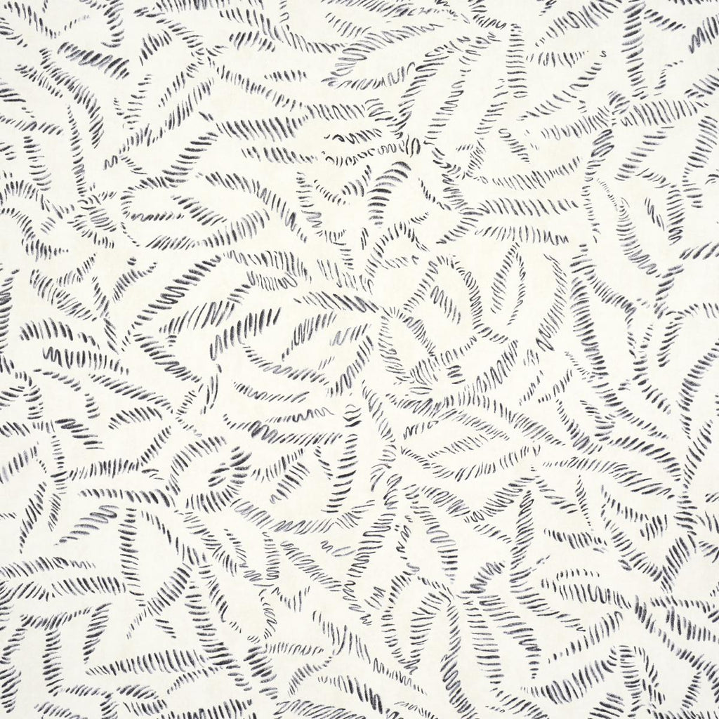 Schumacher Leaf Bloom Charcoal Wallpaper