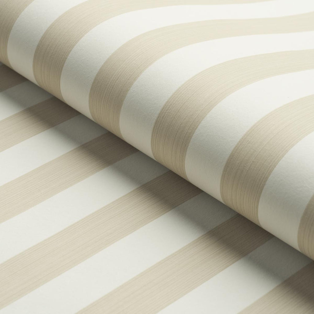 Schumacher Edwin Stripe Medium Straw Wallpaper